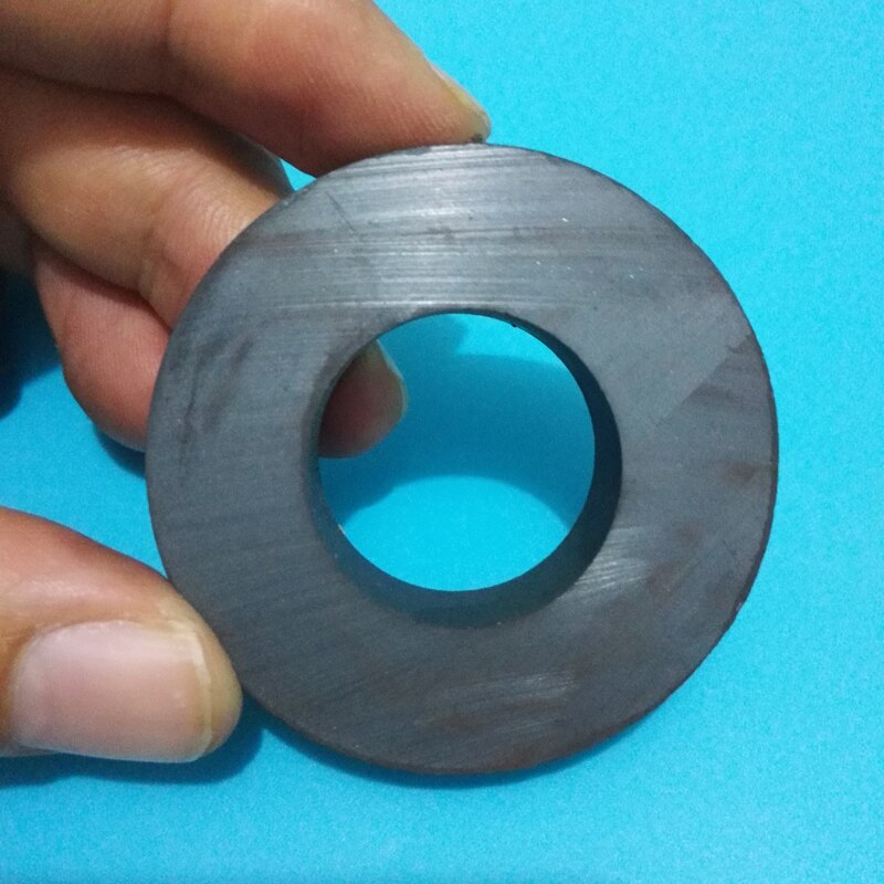 Aimant permanent en ferrite | 4 pièces D50 * 10mm, trou de 25mm température de travail-40 à + 220 Celsius, anneau permanent, aimant de haut-parleur