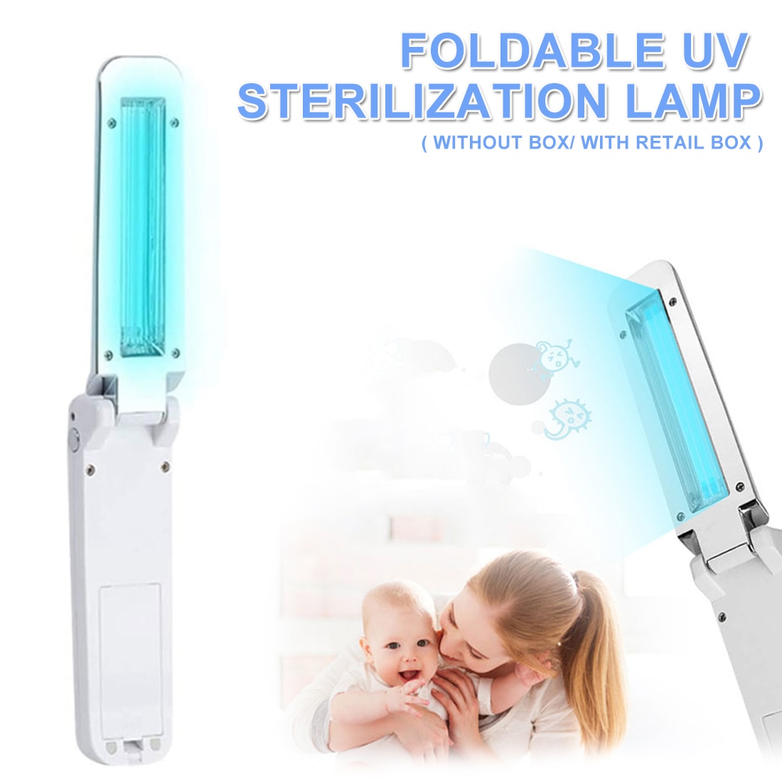 Sterilization Lamp Ultraviolet UV Sterilizer Light Ultraviolet Light Foldable for Disinfect Bacterial Kill Mites/ Fungus Lights