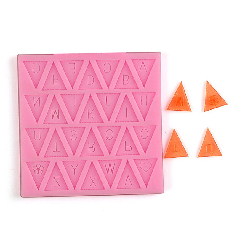 Willekeurige Kleur Koken Gereedschap Vlag Vorm 26 Engels Letters Silicone Mold Chocolate Fondant Cake Decorating Gereedschap