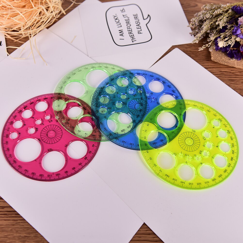 1pcs Diameter 11.5cm 360-degree Red Green Yellow Foot Circular Blue Optional Four-color High-grade Patchwork Ruler
