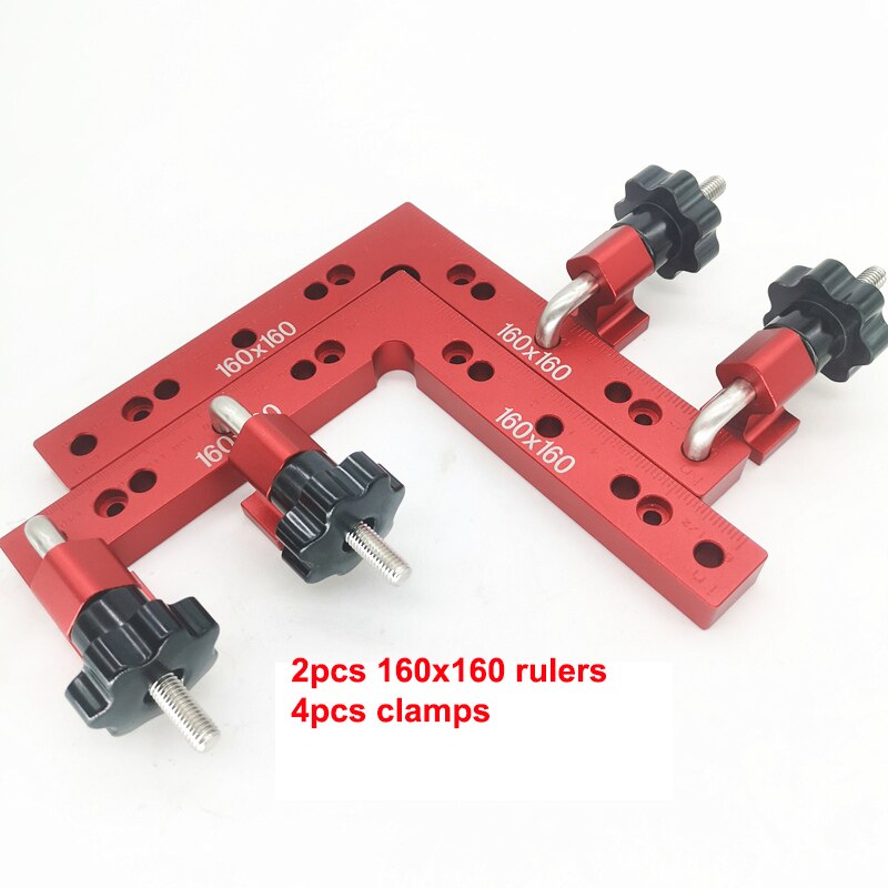 Woodworking Adjustable Corner Clamping Ruler Aluminium Alloy Right Angle Clamps L-Shaped Auxiliary Fixture Positioner Clips
