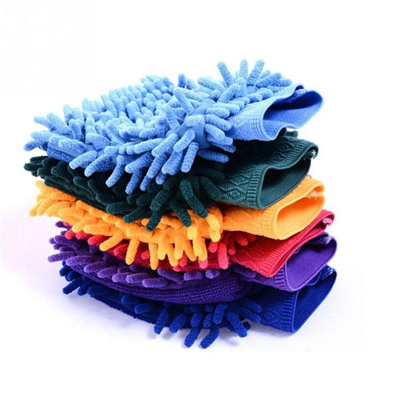 Jiamen – gants de nettoyage en microfibre, lavable, pour lavage de voiture, 1 pièce: Orange