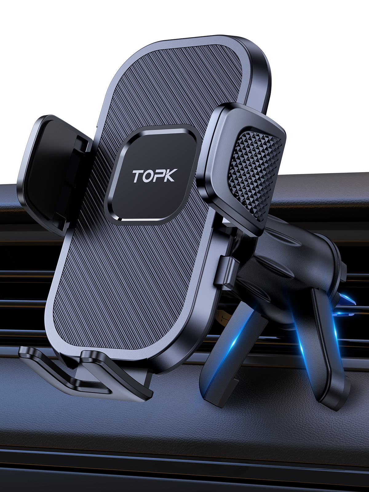 Suporte de telefone para carro TOPK para ventilação de carro [clipe de metal atualizado] berço mãos livres no suporte de veículo adequado para celular e automóvel: Default Title