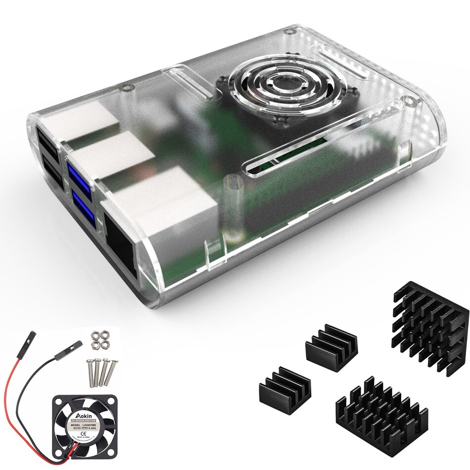 Raspberry pi 4 Fall mit lüfter Kühlkörper aluminium kühlkörper für Raspberry pi 4