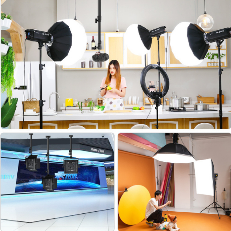 Soporte de luz de techo para fotografía, montaje en pared, kits de estudio fotográfico para luz de Flash, Softbox, Panel de cámaras de seguridad