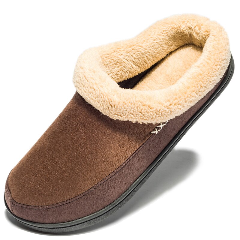 Maison coton pantoufles hommes hiver salle de bain en peluche Slipppers australie Style mâle maison intérieure chaussures hommes hausschuhe herren: Coffee / 14