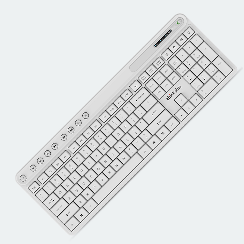 Thinkplus Wireless Light Sound Keyboard K225 Pro Lenovo 2.4G Waterproof Slim Colorful for PC Laptops Notebooks Working: Ruby Red