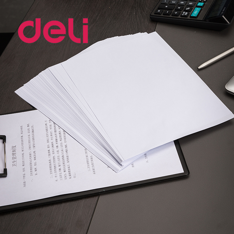 Deli 100pcs/pack A4 Printing Paper Multi-function Copy White Drawing paper 70g Draft Student Thickened White Office Supplies
