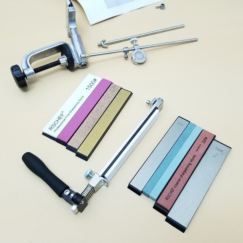 Iron Steel Kitchen Sharpener Kitchen Knife Sharpener Sharpening Tools Fix-angle With 4 Stones Whetstone