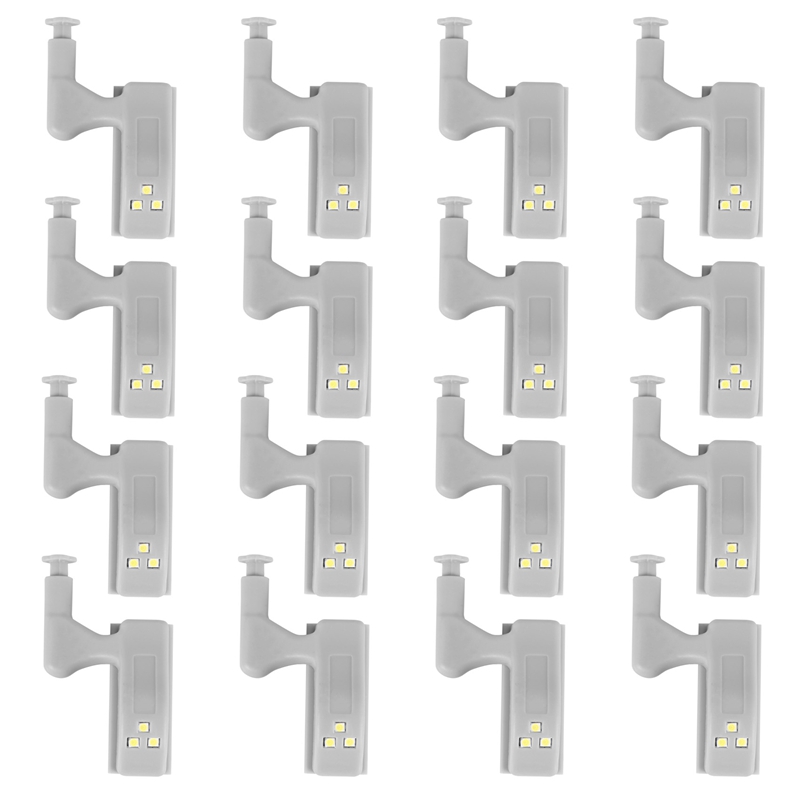 16Pcs Hinge LED Sensor Light for Kitchen Cabinet Cupboard Closet Night Lights, Living Room/Bedroom/Wardrobe Night Lights: Default Title