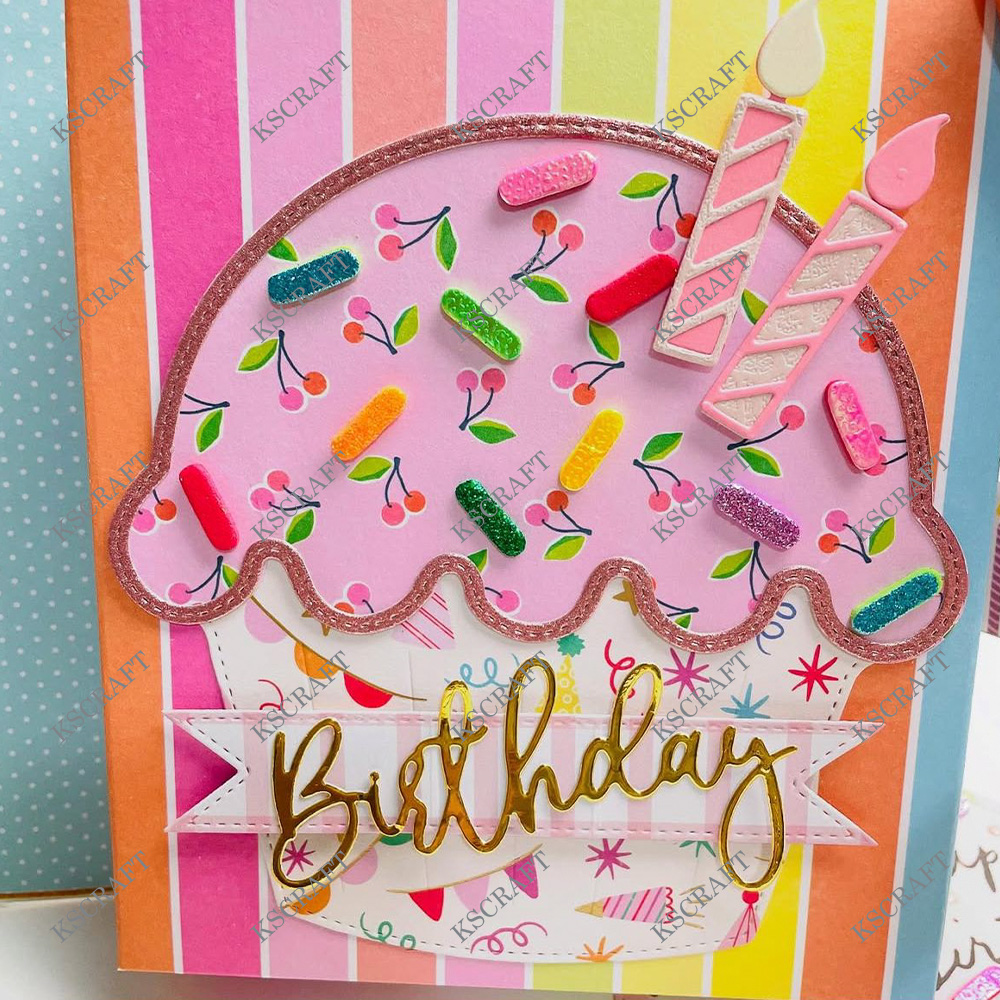 KSCRAFT Cupcake mini album Fustelle stampino per Scrapbooking fai da te Goffratura decorativa Carte di carta fai da te
