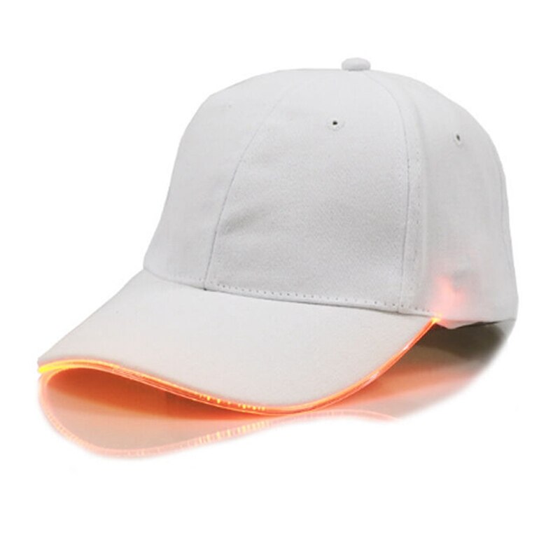 Gorra de béisbol LED para correr, gorra ligera de algodón con visera, ropa para deportes al aire libre con Cierre trasero ajustable: WO