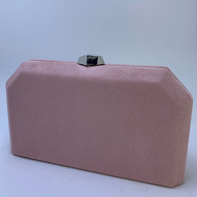 Nuphia Suede Evening Clutch Bags and Party Bags for Womens: Light pink