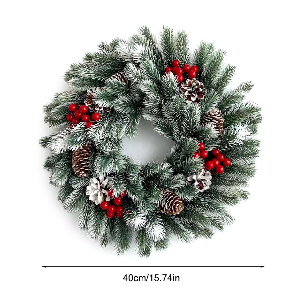 PVC Window Props Artifical Wreath Green Garland Home Decoration Front Door Pine Cones National Hanging Christmas Ornament