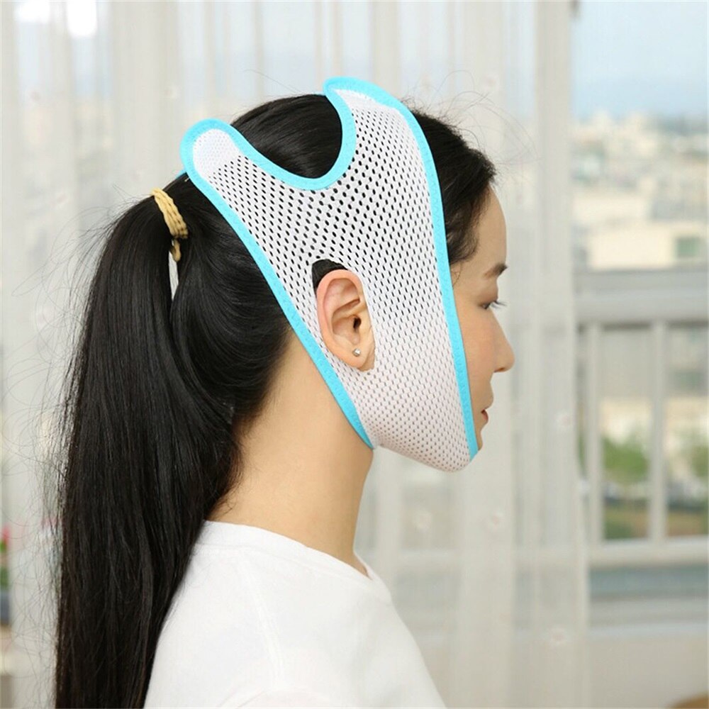 Åndbar opstrammende øjeblikkelig ansigtsløftmaske ansigtsløftningsværktøj hvid tynd og let 360 ° elasticitet ansigtsløftningsbandage: Type 4 blå