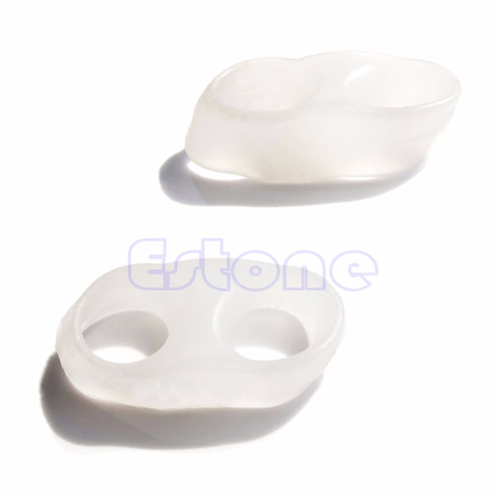 1 Pair Gel 2 Holes Orthotics Bunion Separators Tail Toe Straightener Stretchers D9285