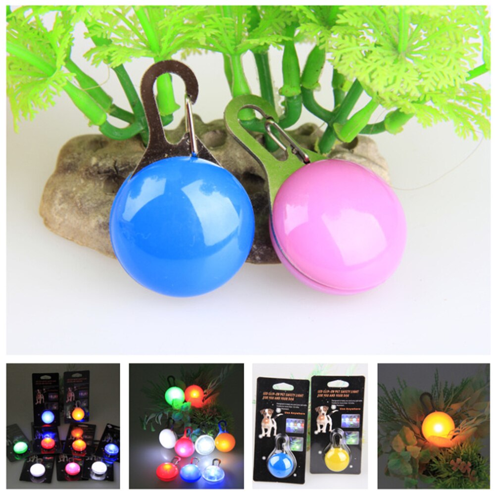 Collar COLGANTE para mascotas, luz LED de noche, linterna luminosa de seguridad, Collar de luces para mascotas, colgante de bola de iluminación