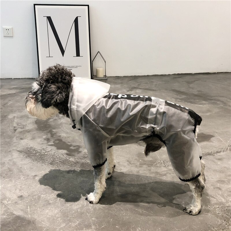 Transparent Dog Raincoat Waterproof Dog Clothes Jumpsuit Ran Jacket Pomeranian Poodle Bichon Schnauzer Clothing Rainwear Outfit