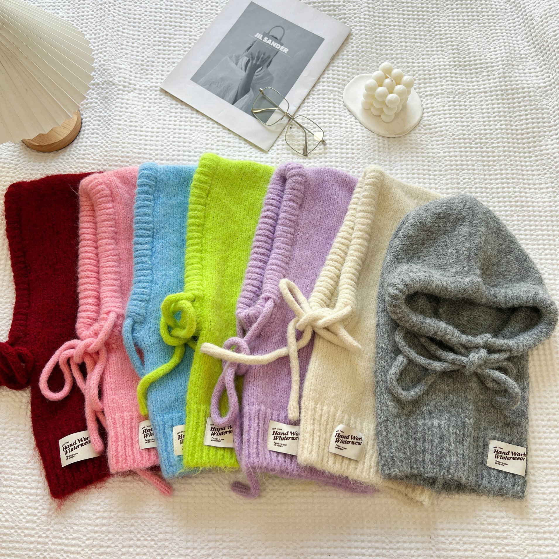 Strikkede luer til menn og kvinner, vintervarm unisex hettelue, halskrage, skjerflue, skilue, kalde luer, balaklava, lue