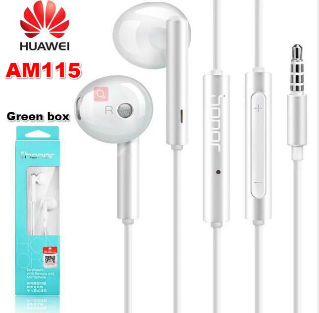 Huawei-auriculares Honor AM115 originales, cascos con conector de 3,5mm, con cable, para Huawei P10, P9, P8, Mate9, Honor 8: am115 green box