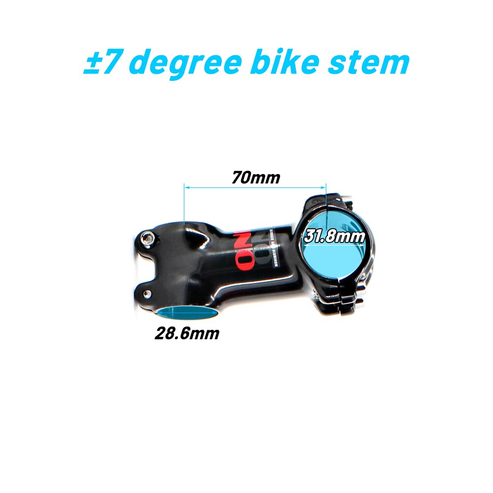 UNO vtt vélo tige 7 degrés ultra-léger en aluminium vélo tige 31.8mm 60-130mm montagne puissance pièces route 7 vélo puissance pièces tige: 31.8x70mm