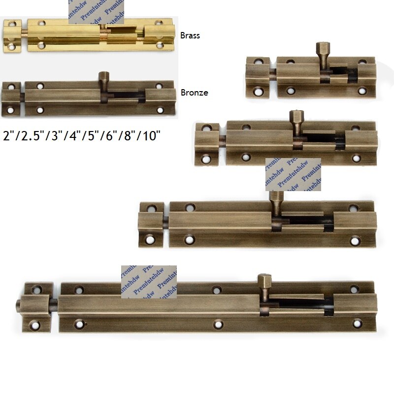 2Pcs/Lot Solid Brass Barrel Bolt Latch Antique Bronze