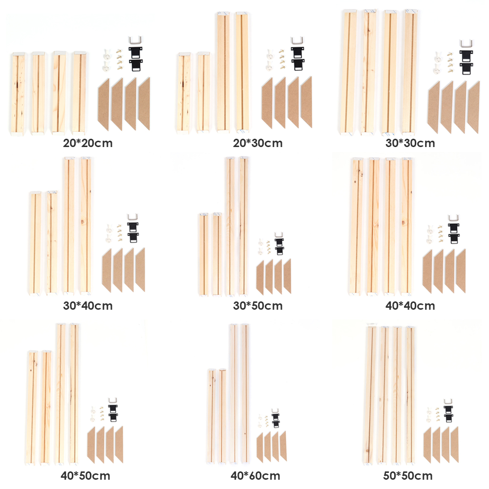 DIY Solid Wood Canvas Painting Inner Frame Kit Wooden Art Wall Photo Poster Frames Picture Accessories Home Decoration
