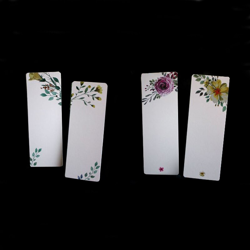 40 unids/set clásico de flores de papel en blanco marcapáginas DIY etiquetas postal tarjeta marcapáginas para libro Oficina escuela arte suministros