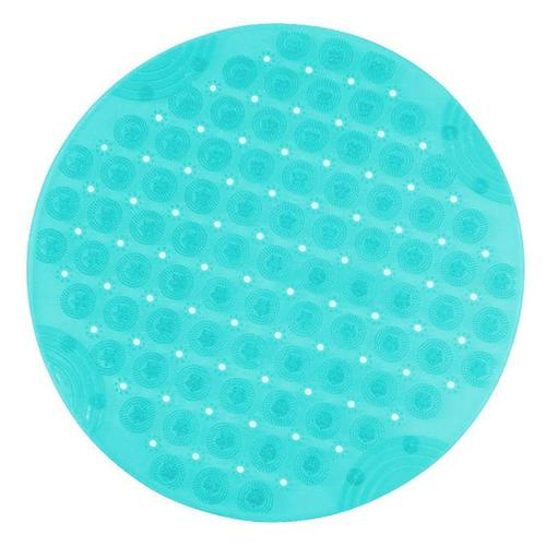 Tapis de bain rond antidérapant en PVC, en Silicone, pour douche, brosse pour les pieds, pointe de peau morte, perles, accessoires de bain: Clear Green