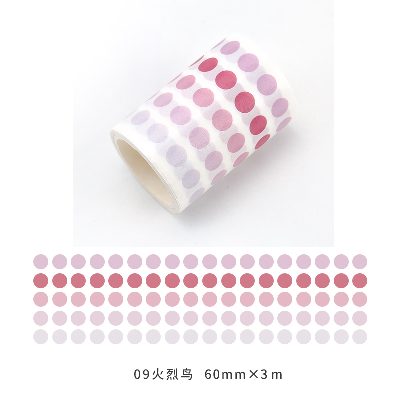 60mm*3m farverige prikker brede maskeringstape gør-det-selv scrapbog dagbog dagbog notesbog klæbende dekorative washi tape klistermærke ruller