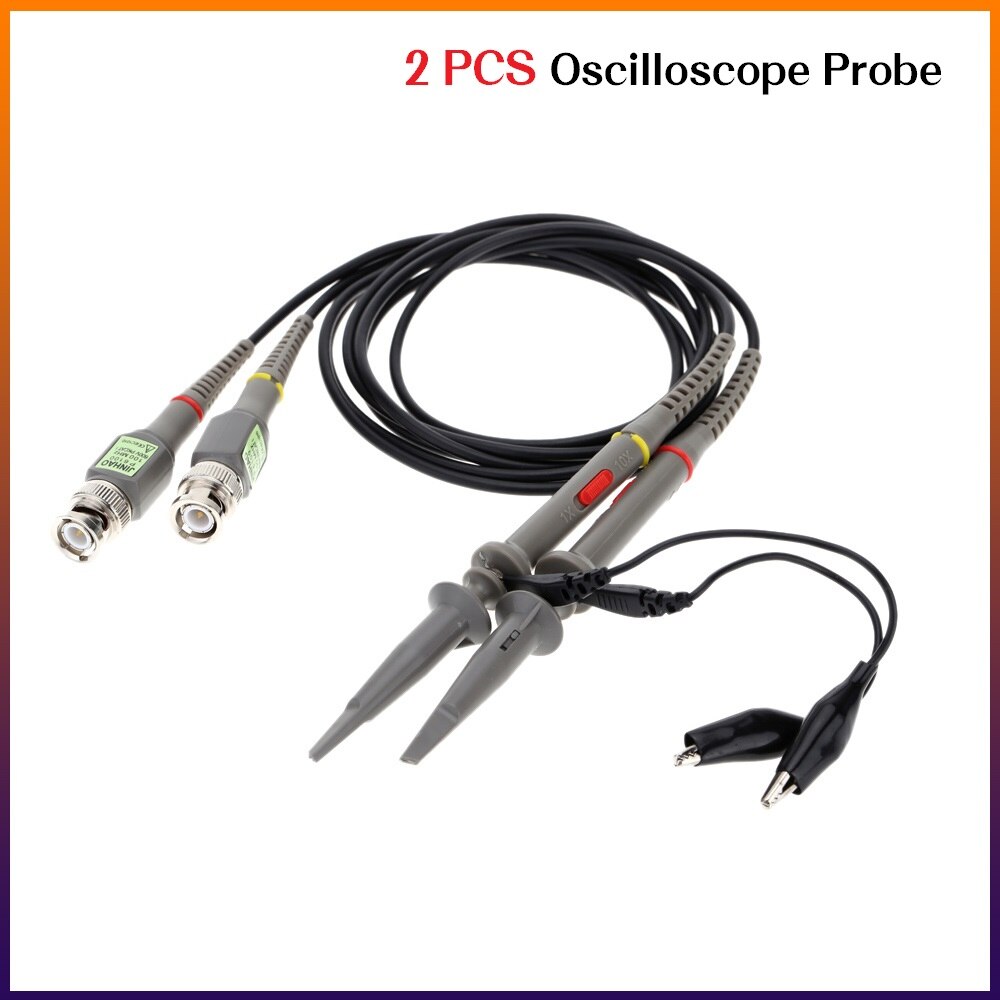 2Pcs P6100 Hoge Precisie Oscilloscoop Probe 1X 10X 100Mhz Alligator Clip Test Probe