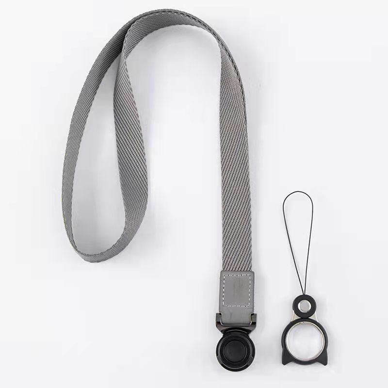 DAEHAN NECK LANYARD for mobile phone detachable metal finger ring strap hand wrist lanyard: Gray2