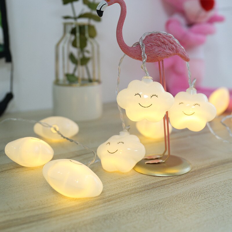 Guirnalda de luces Led con de nubes y estrellas para decoración del hogar, guirnalda bonita de Navidad para habitación de bebé, bricolaje, Año , boda, 6m/3m/1,5 m