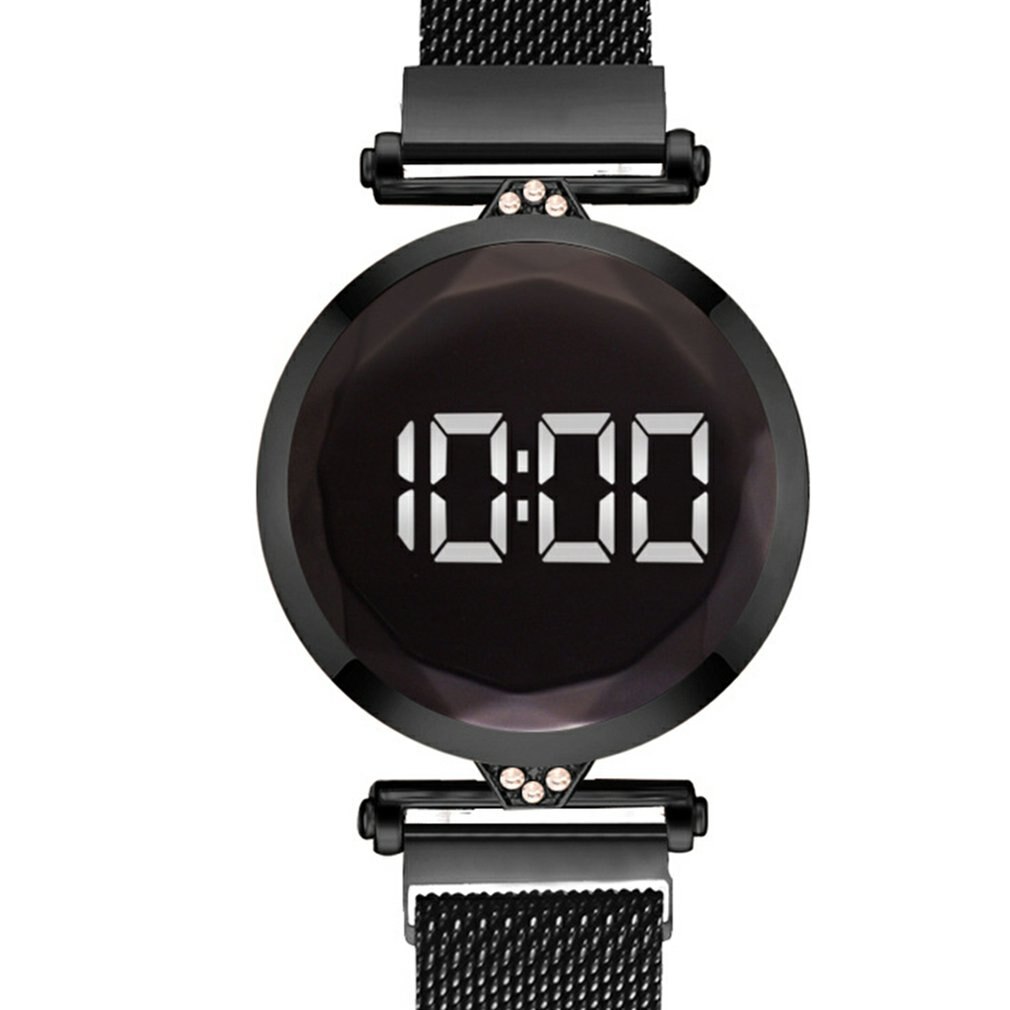 Praktische Luxe Led Vrouwen Magnetische Armband Horloges Digitale Jurk Horloge Quartz Horloge Dames Klok