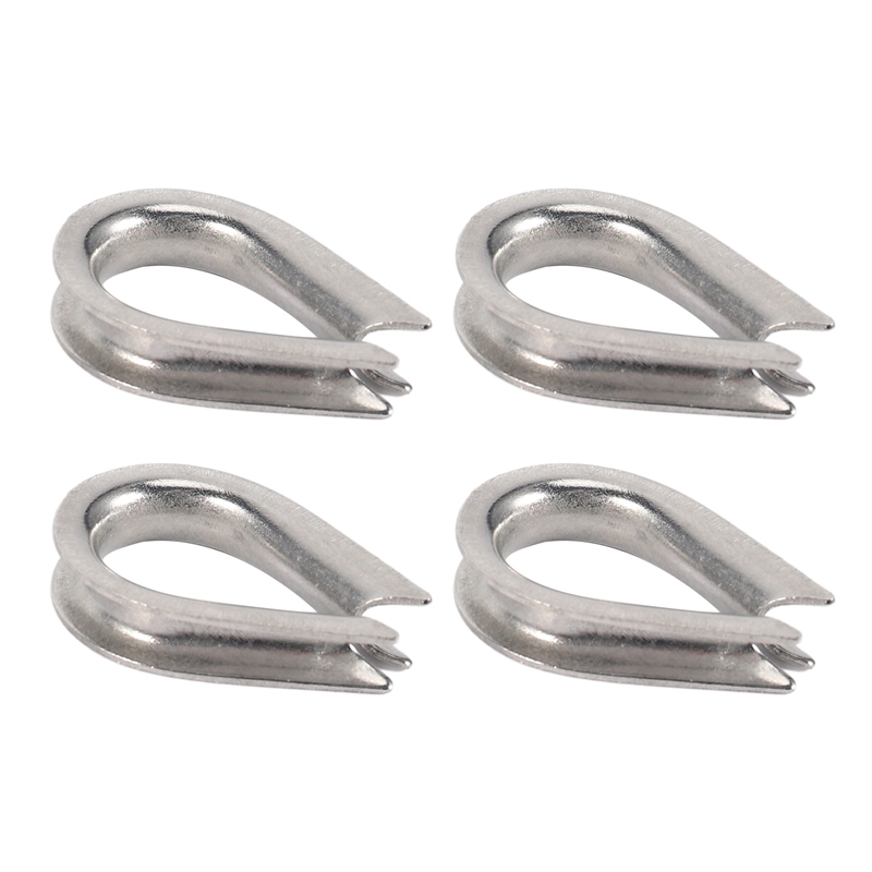 12 X Stainless Steel - 3Mm Wire Rope Loop Rope Thimbles