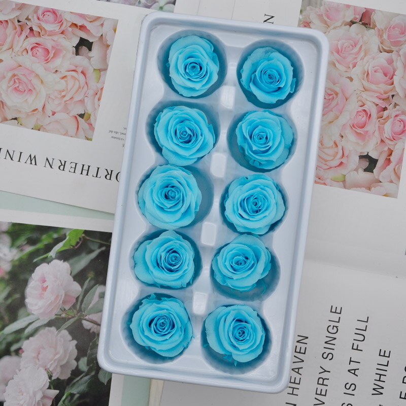 10 st/kartong 4cm konserverade blommor ros blomma odödlig ros alla hjärtans dag evigt liv blomma nivå b: 9