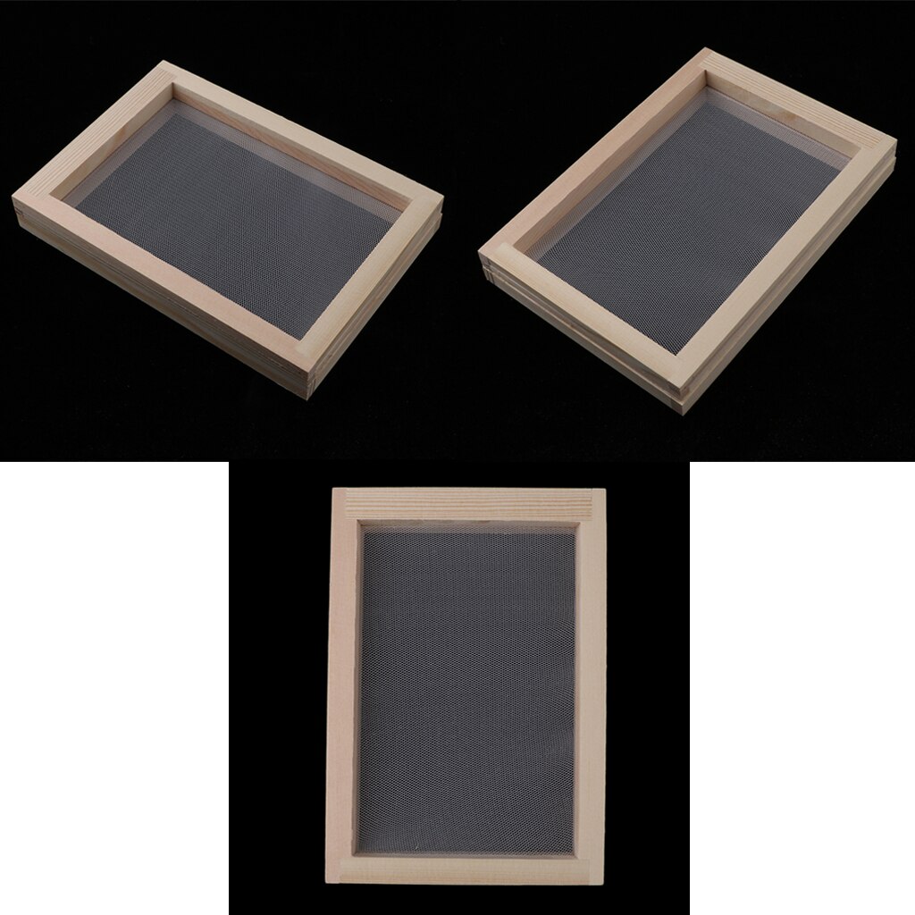 3pcs 2 in 1 Wood Paper Making Frame Papermaking Mold Rectangular Mould Frame