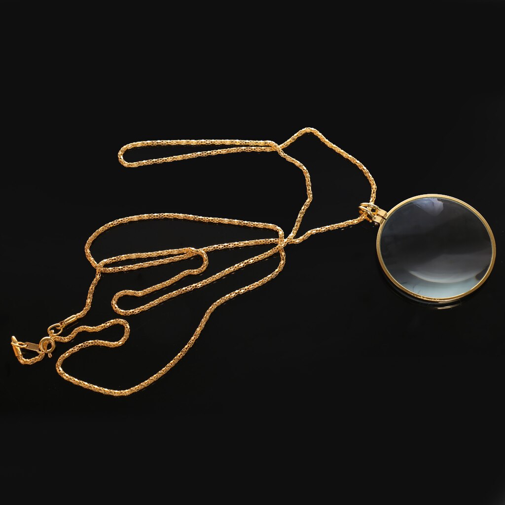 Monokellinshalsband med 6x förstoringsglas förstoringskedja glashänge ögonlupp hängande ornament smyckesverktyg och utrustning