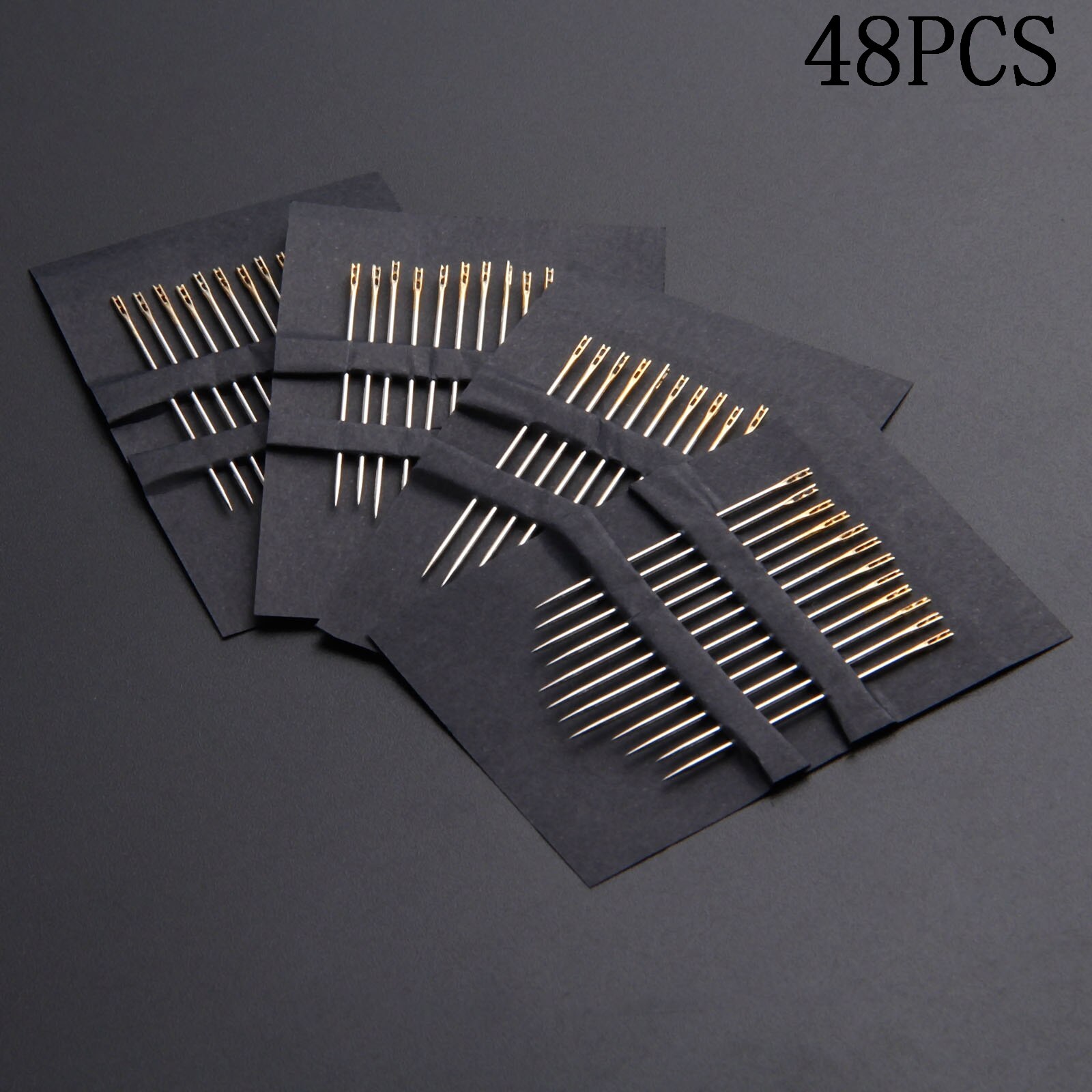 48pcs Assorted Hand Sewing Needles Safely Self Threading Thread Sewing Needles Household Cross Stitch Needles Embroidery Tool
