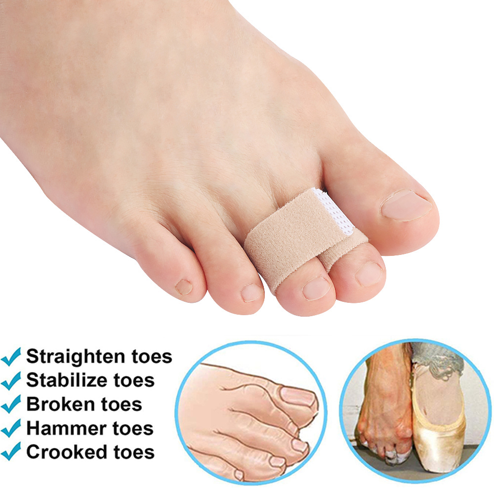 Pexmen 1/2/5/10Pcs Hammer Toe Straightener Toe Splints Cushions Bandages for Correcting Crooked & Overlapping Toes Protector