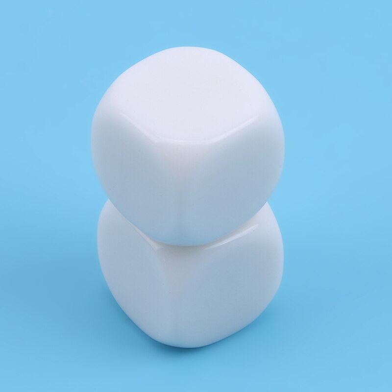 10 Stks/pak 15Mm Wit Glad Afgeronde Hoek Blanco Dobbelstenen Opaque Zes Zijdige D6 Dobbelstenen Voor Bordspellen Plezier En onderwijs Educatief Speelgoed