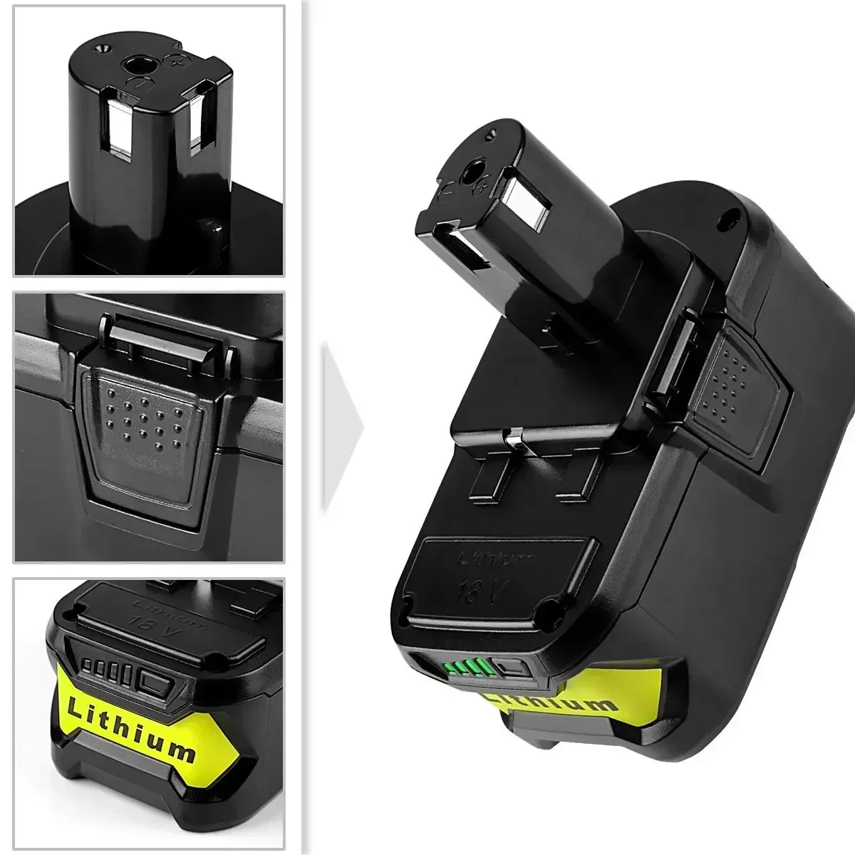 Batterie aste pour Ryobi ONE +, outil électrique sans fil, 18V, 12,8 Ah, Eddie Ion, BPL1820, P108, P109, P106, P105, P104, P103, RB18L50, RB18L40