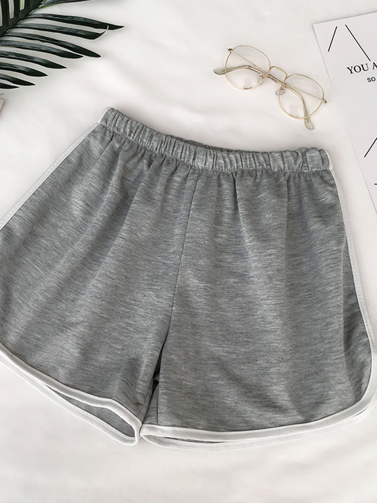 Pantalones cortos deportivos a rayas para mujer, pantalones cortos sueltos simples, pantalones cortos adelgazantes informales para mujer, cintura alta, monocromáticos, de verano