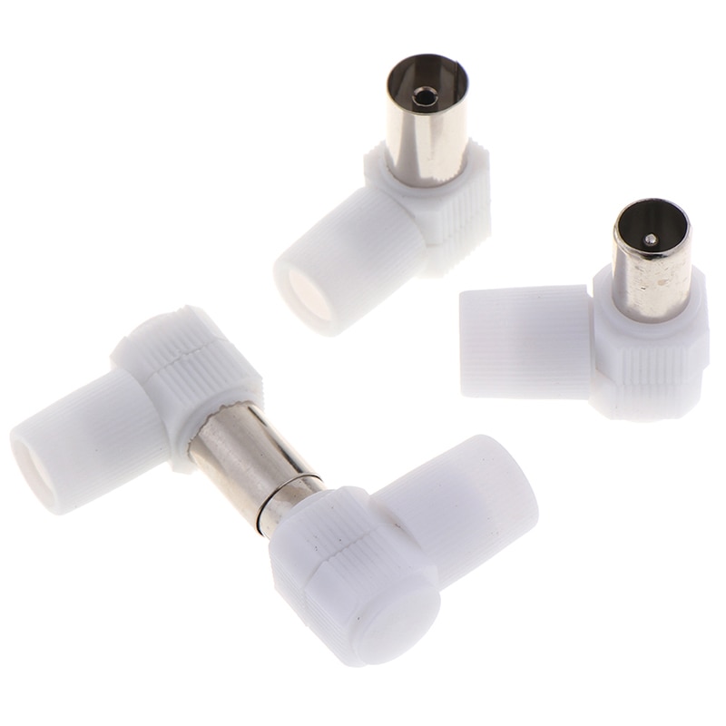 2 Pairs Practical 90 Degrees Male And Female TV Plug For Antennas TV Coaxial Male Plugs Adapter Right Angle Antennas Connectors