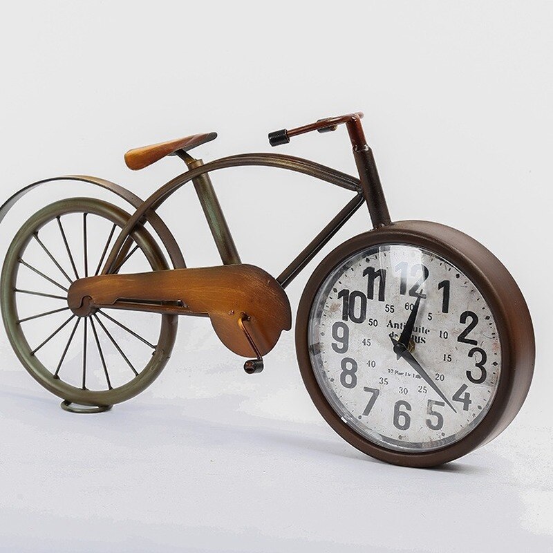 Europeisk retro minimalistisk hemklocka personlighet metall cykelklocka heminredningstillbehör