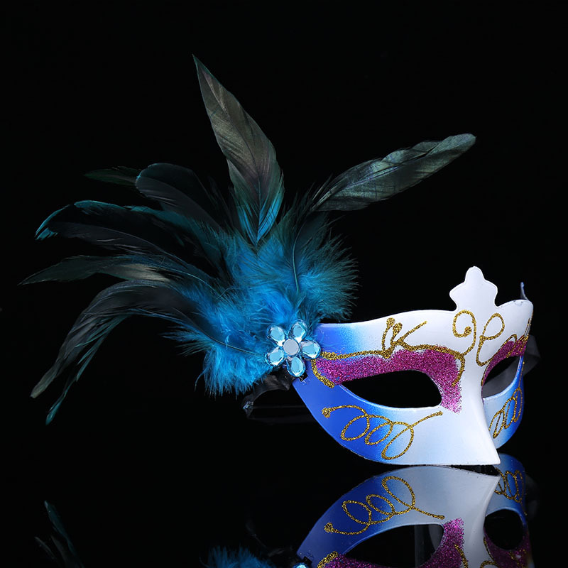 FAROOT Masquerade Ball feather Mask Halloween Costume Birthday Graduation Prom Party Lady Plastics Ball MASK