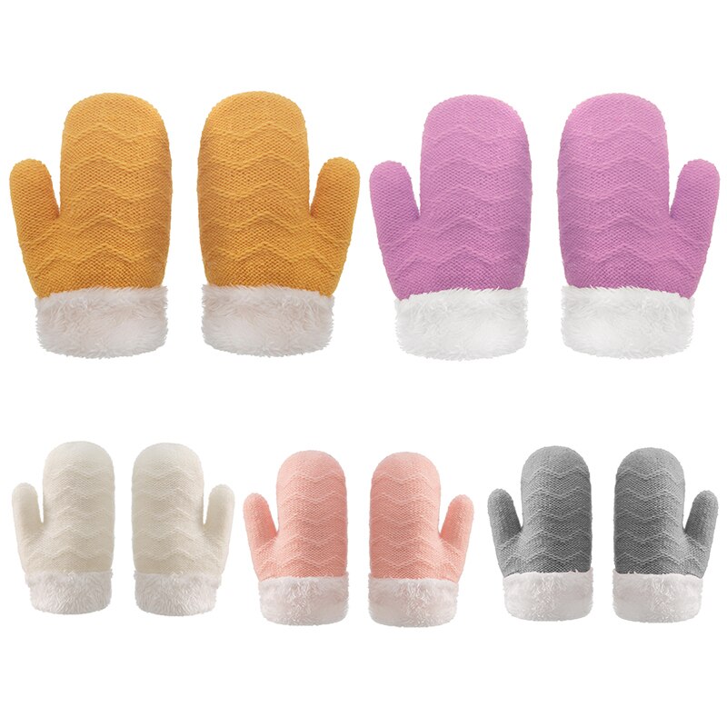 Gants en cachemire pour enfants de 1 à 3 ans, ensemble deux pièces en velours pour garçons et filles de 4 à 6 ans