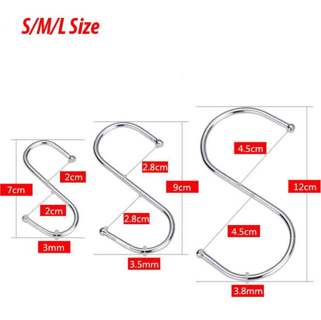 S Haken Rvs Metalen S-Vormige Haken Badkamer Keuken Kapstokken Opknoping Hanger Opslag Houders Organizer Huishoudelijke