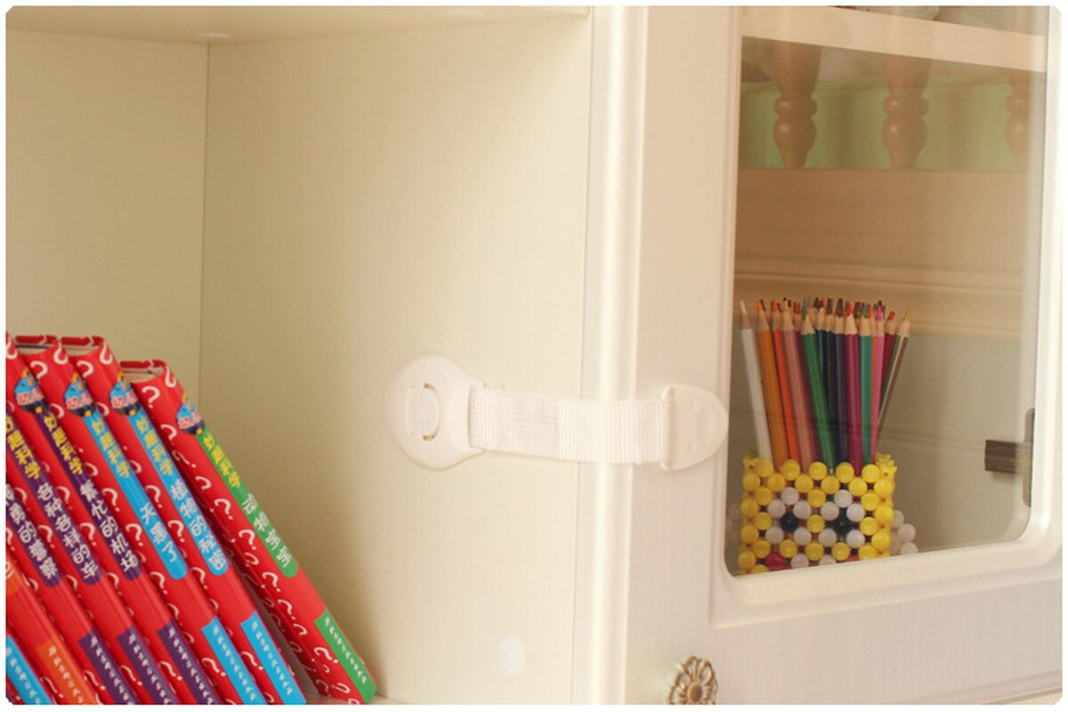 1/3 Pcs Child Lock Child Protection Lock Child Safety Door Lock Plastic Lock Adjustable Random Color