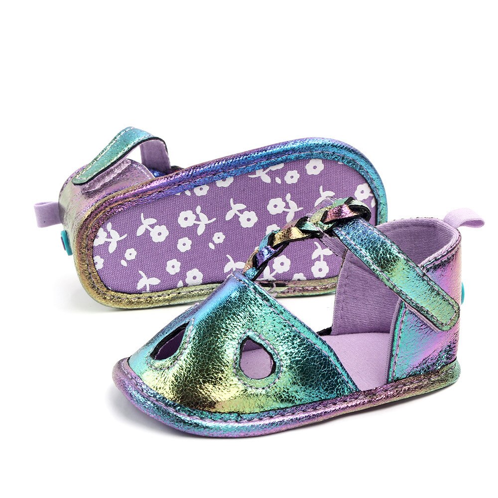 Gradiënt Sandaal Mooie Baby Baby Meisje Zachte Zool Peuter Schoen antislip Sandalen Mocassin Mermaid Kleur Schoenen Voor Verjaardag party